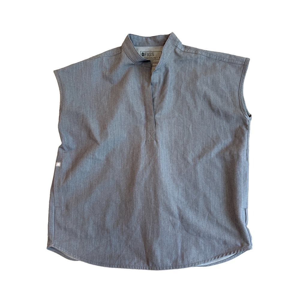 FIGS Technical Collection Rafaela Oversized Gray Scrub Top EUC Womens Small